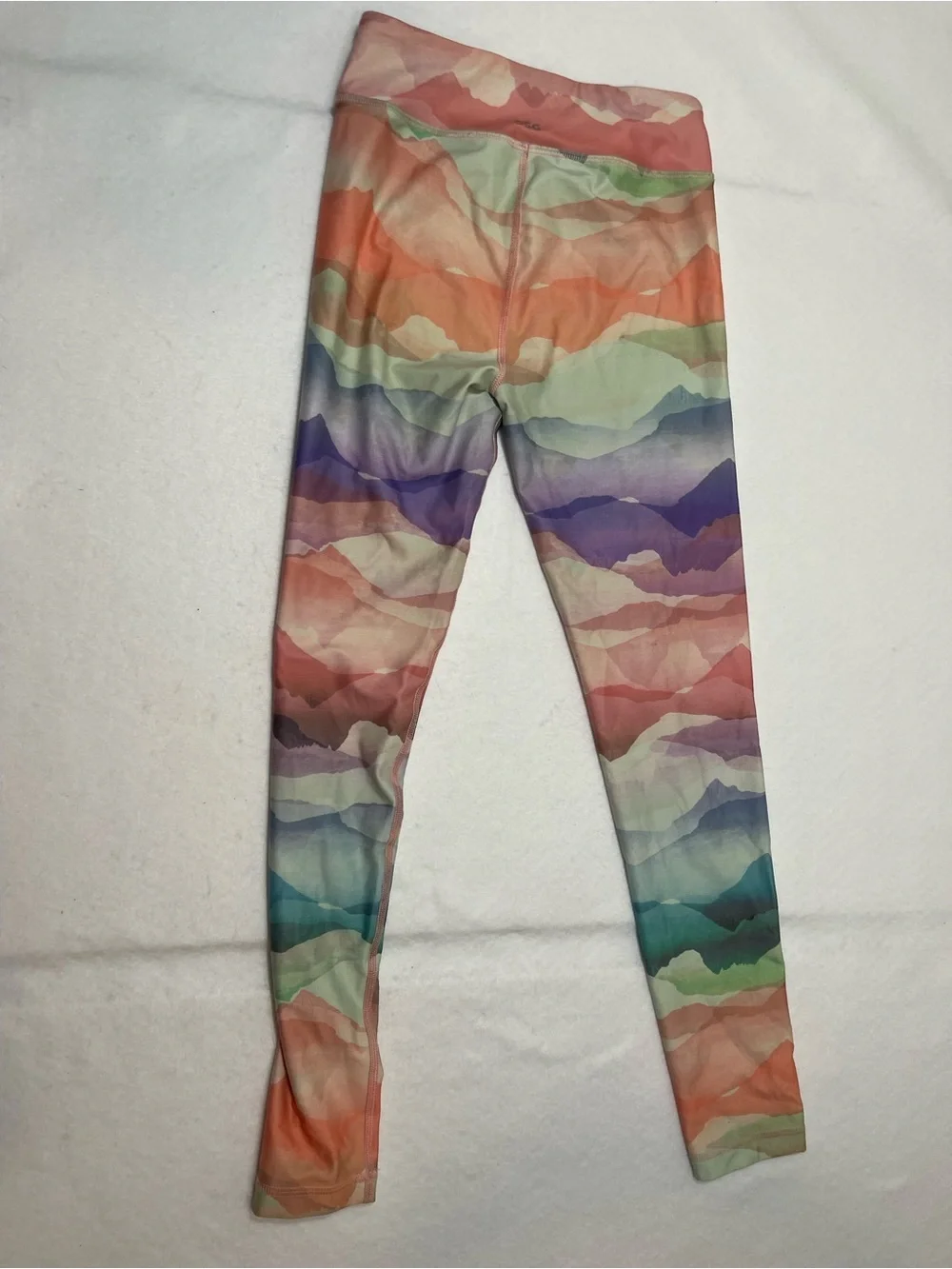 Girls' Multi-Color Watercolor Leggings - Large (14/16)